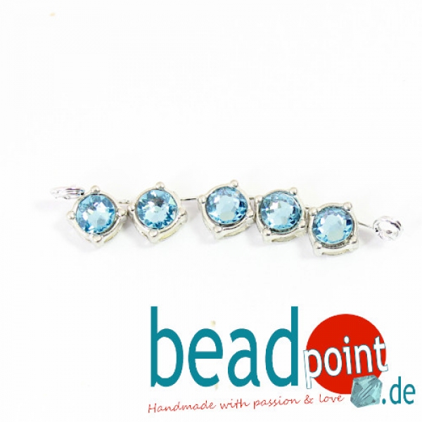 Crystaletts micro LINX 5mm aquamarine/ slvr 5 Stück