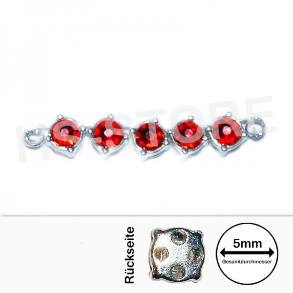 Crystaletts micro LINX 5mm light siam/ slvr 5 Stück