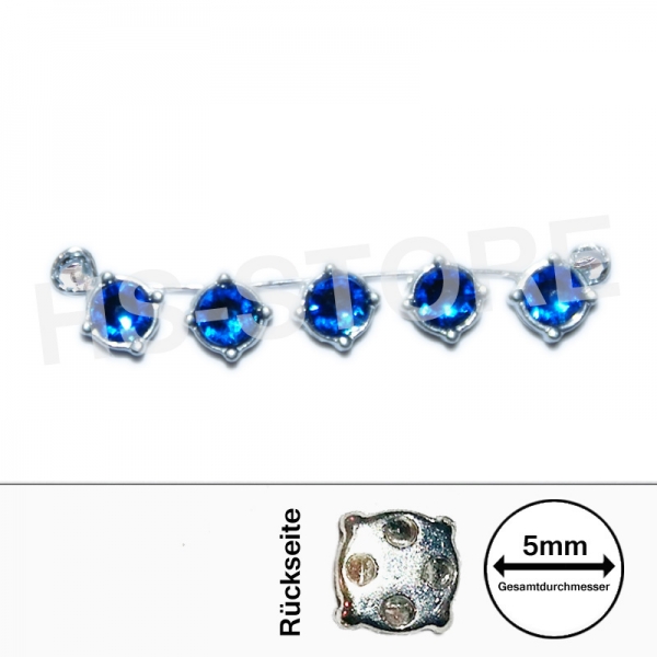 Crystaletts micro LINX 5mm capri blue/ slvr 5 Stück