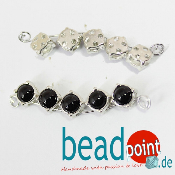 Crystaletts micro LINX 5mm pearl jet/ slvr 5 Stück