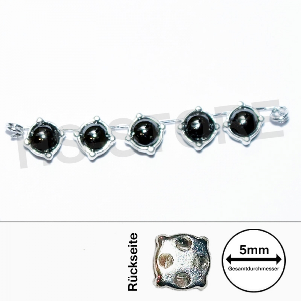 Crystaletts micro LINX 5mm pearl hematite/ slvr 5 Stück
