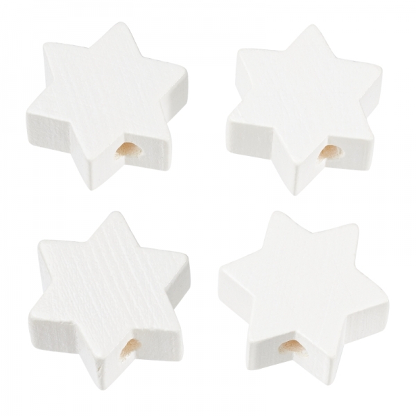 Schnulli-Stern 19,5 x 19,5 x 8 mm, DL 3 mm, weiss, 1 Stk