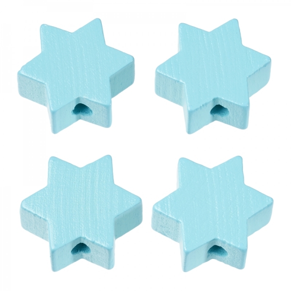 Schnulli-Stern 19,5 x 19,5 x 8 mm, DL 3 mm, türkis,