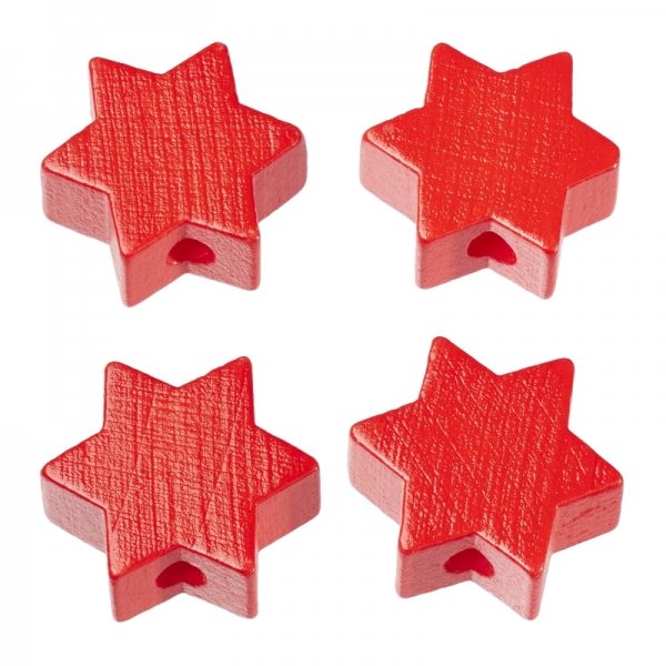 Schnulli-Stern 19,5 x 19,5 x 8 mm, DL 3 mm, rot,