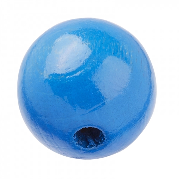 Schnulli-Holzperle 15 mm, blau, Btl. a 12 St.
