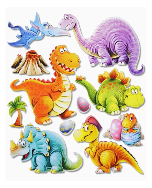 3 D Sticker groß, Dinos