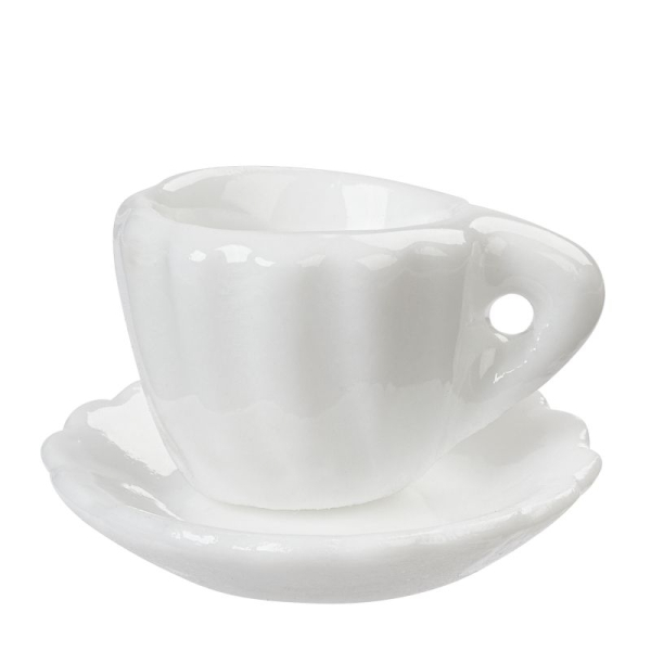 Kaffeetasse , ca. 1,8 cm, weiß/Keramik,