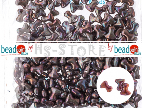 Tee Bead 2x8mm biege/vegas iris purple Preciosa 40 Stk