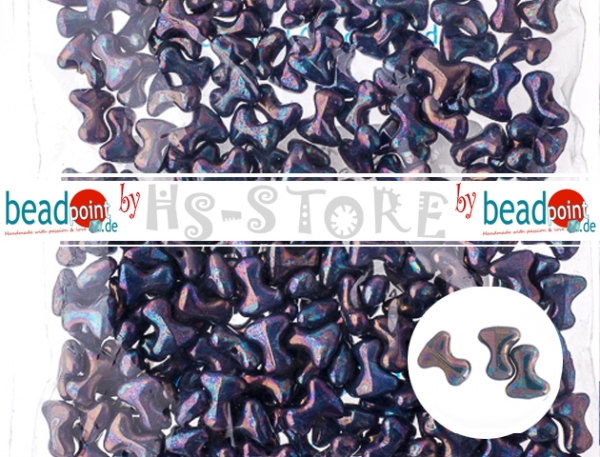 Tee Bead 2x8mm blue/vegas iris purple Preciosa 40 St