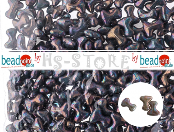 Tee Bead 2x8mm green turq. vegas iris purple Preciosa 40 St