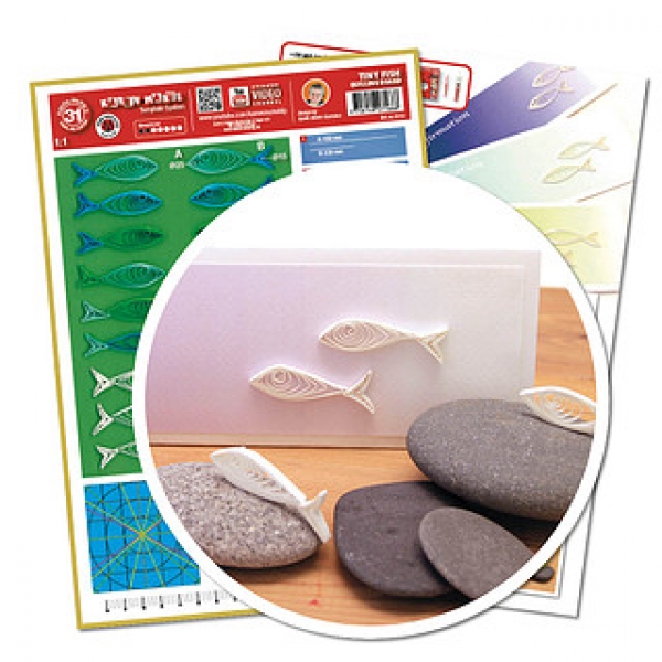Tiny Fish quilling template 21,0 x 29,7 cm