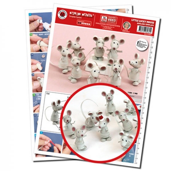 Littlelucky mouse quilling template