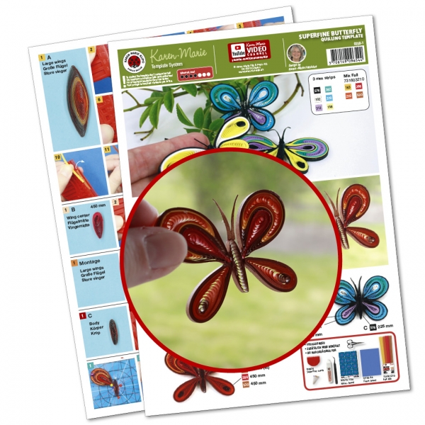 Superfine comb Butterflies template