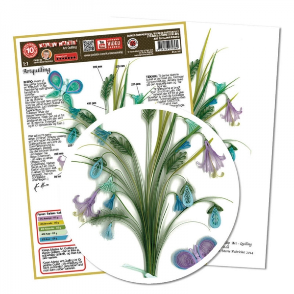 Butterfly bunch art quilling template 21,0 x 29,7 cm