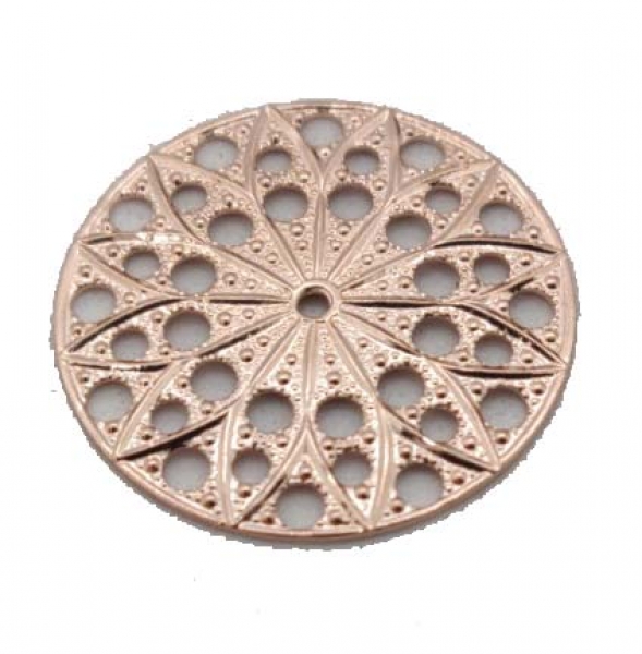 Filigree rund 22mm rose gold plated "star"