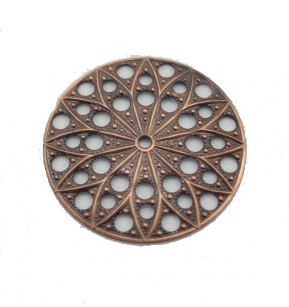 Filigree rund 22mm antique copper plated "star"