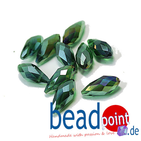 Drop 6x12mm Emerald AB 10 pcs