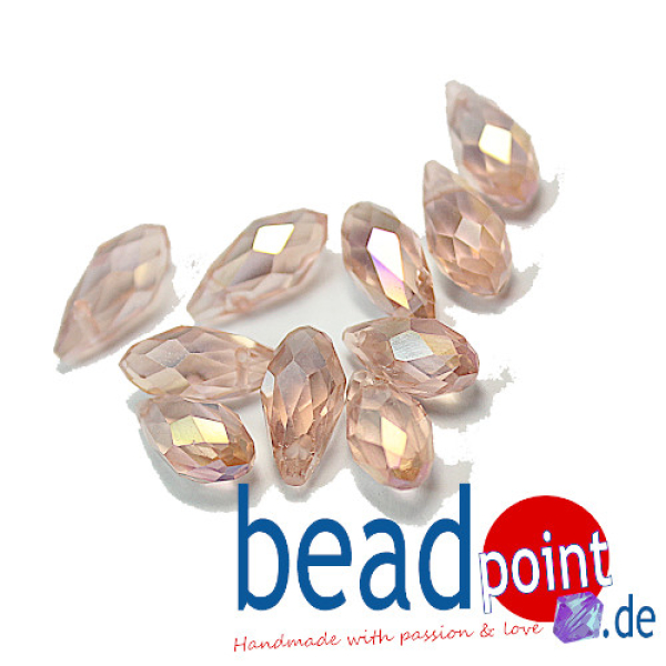 Drop 6x12mm Peach AB 10 pcs