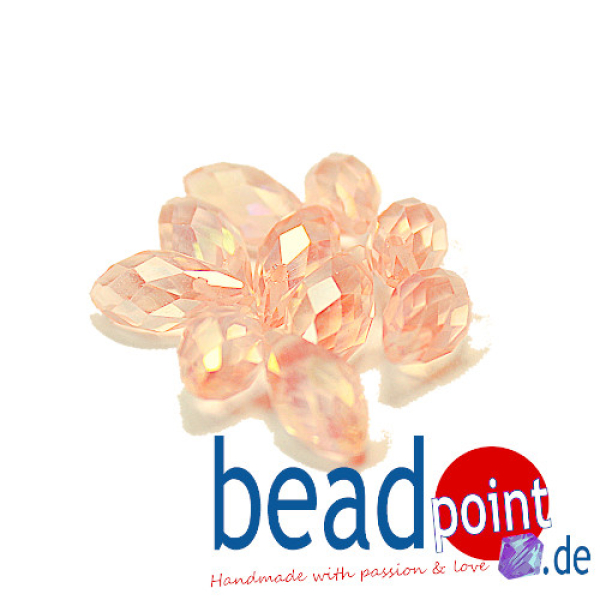 Drop 6x12mm lt. Rose AB 10 pcs