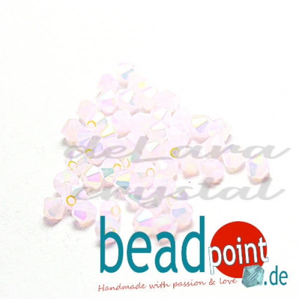 Delara MC Bead Bicone Light Rose Opal AB2X 4mm 50 Stück