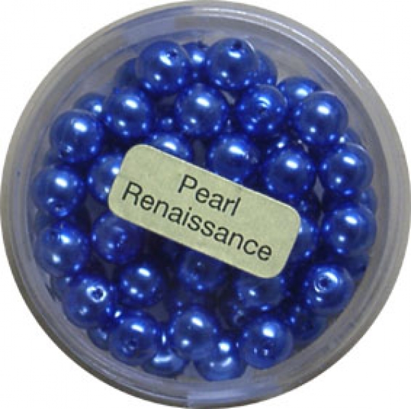 Wachs-Glasperle 6 mm blau 55 St.