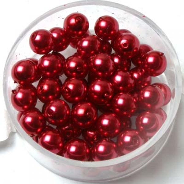 Wachs-Glasperle 6 mm rot 55 St.
