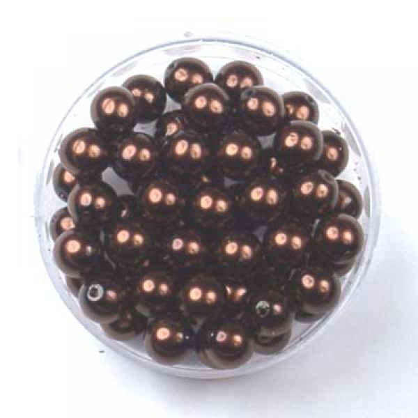 Wachs-Glasperle 6 mm schokobraun 55 St.