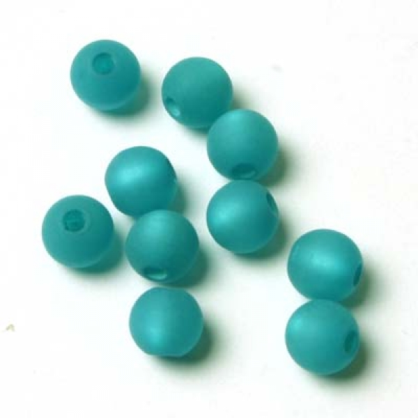 Polarisperle rund 6 mm matt petrolblau 10 St.