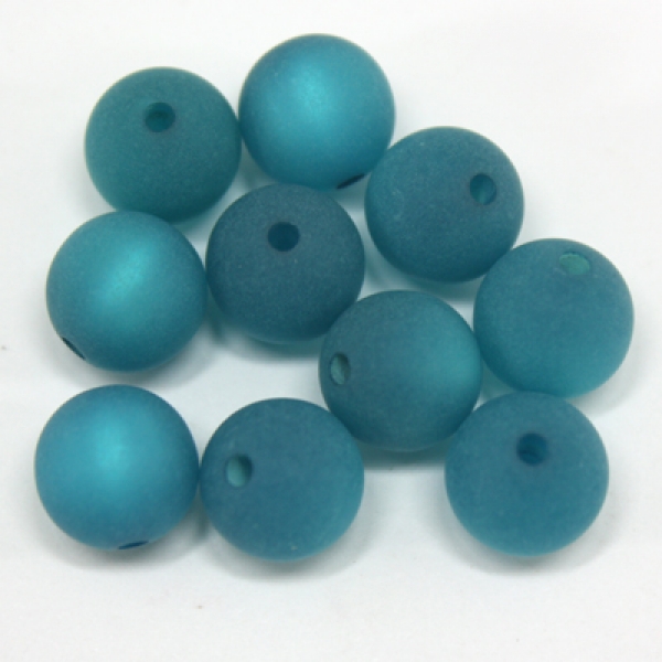 Polarisperle rund 10 mm matt petrolblau 10 St.