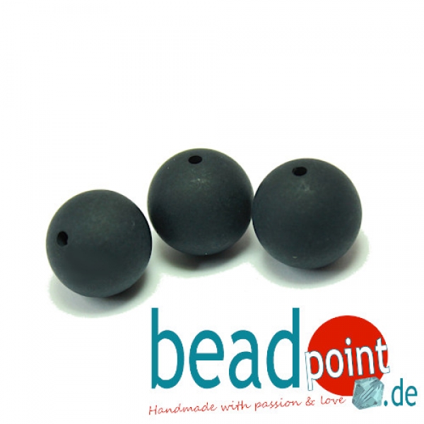 Polarisperle rund 16 mm matt schwarz 3 St.