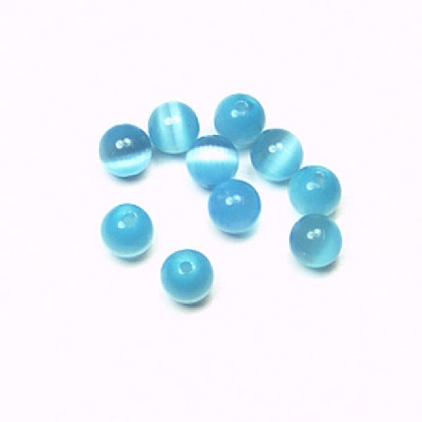 Cat-Eye-Perlen 4 mm türkis 10 St.