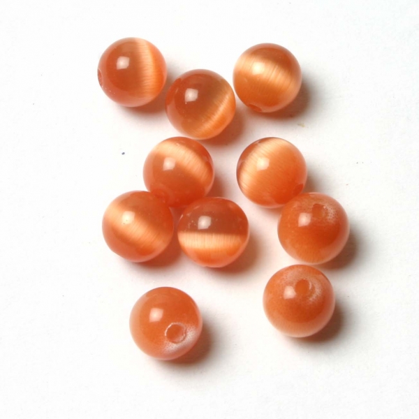 Cat-Eye-Perlen 6 mm braun 10 St.