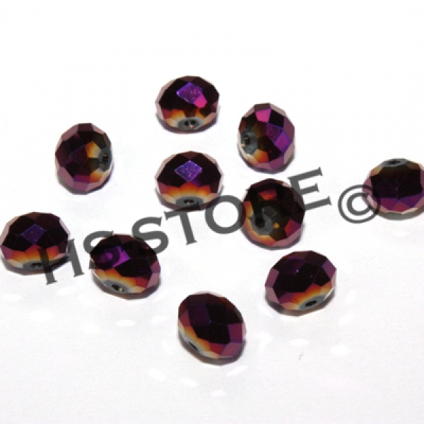 Glasschliffperle 8mm blue metallic 10 Stk.