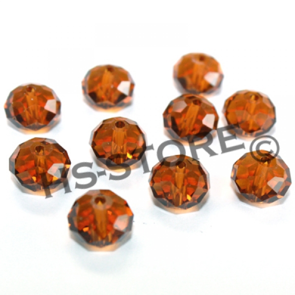 Glasschliffperle braun 10mm 10 Stk