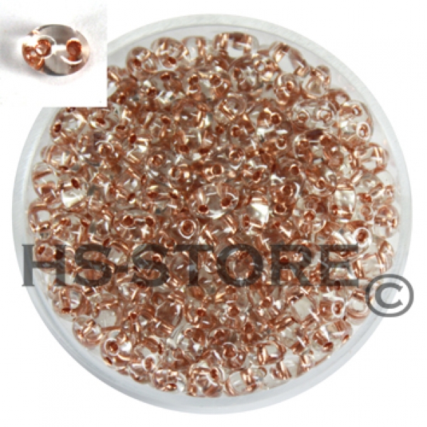 Twin-Beads 2-loch cristall kupfereinzug 2,5x5 mm   12gr.
