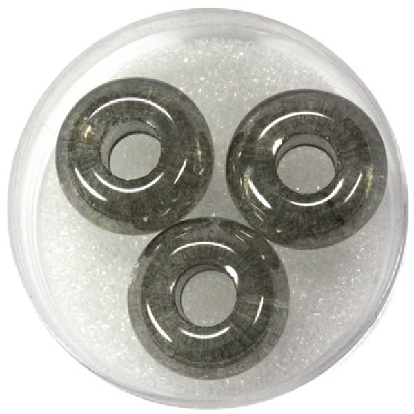 Glas Großloch PerleMagic Flair, 16mm ø, anthrazit, Loch 6mm