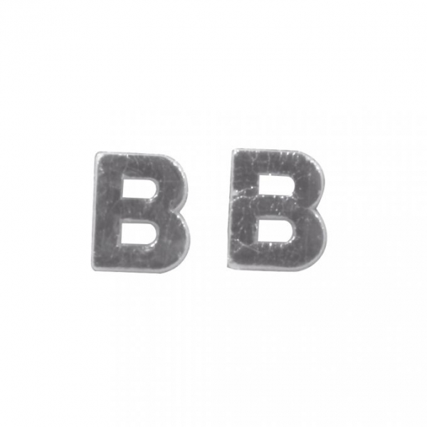 Wachsbuchstaben, 9 mm, B, silber, SB-Btl. 2 Stück