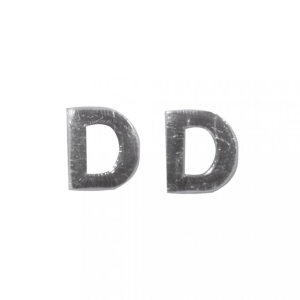 Wachsbuchstaben, 9 mm, D, silber, SB-Btl. 2 Stück