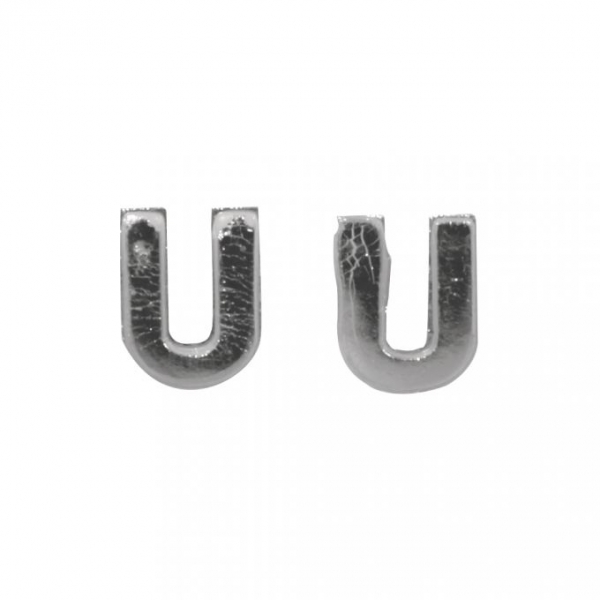 Wachsbuchstaben, 9 mm, U, silber, SB-Btl. 2 Stück