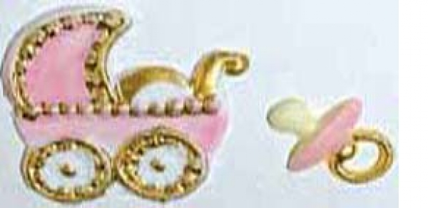 Wachsmotiv: Taufe, rosé, Motivgröße 2 u. 4 cm, SB-Btl. 2 Tei