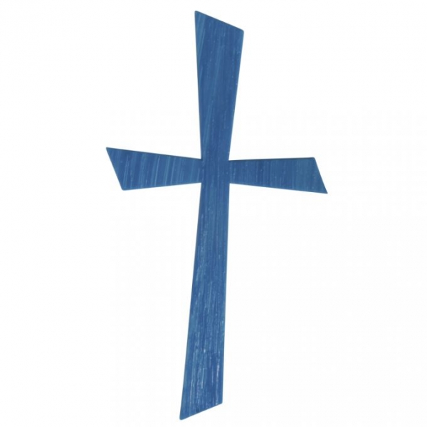 Wachsmotiv Kreuz, azurblau, 10,5x5,5cm, SB-Btl 1Stück