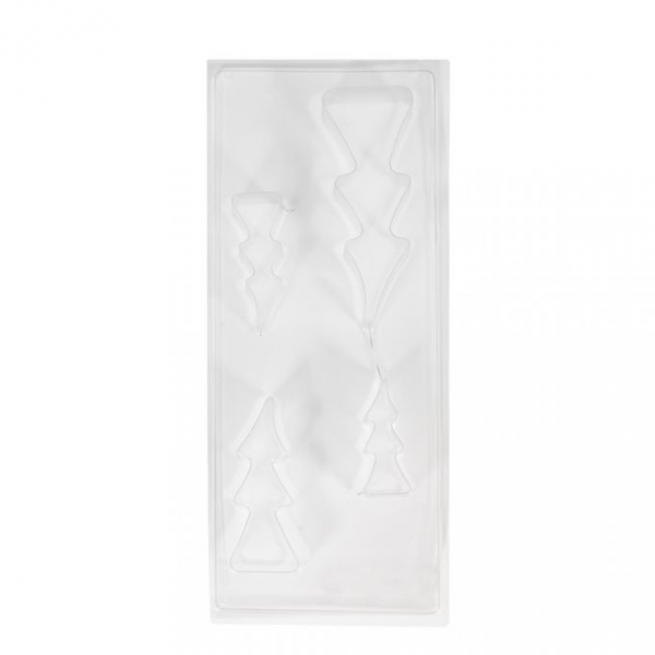 Gießform: Tannenbäume, 4 Bäume 8-16cm, Tiefe 3cm