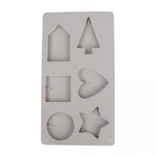 Silikon-Gießform Deko-Formen, 14,5x26x1cm, 6 Formen, Box 1St