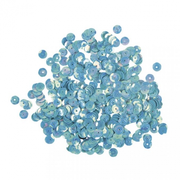 Pailletten, 6 mm, gewölbt, irisierend blau, SB-Btl. 4000 Stü