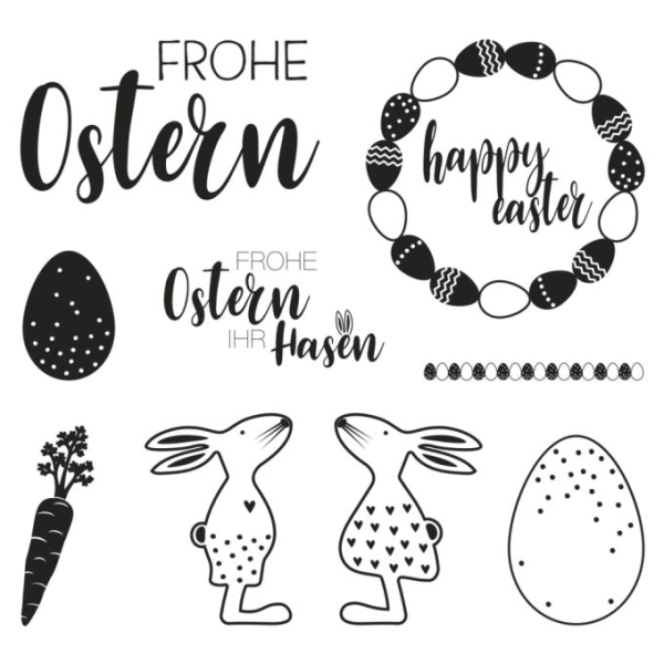 Clear Stamps - Osterfreunde, 102,5x97mm, 9 Motive, SB-Btl. 1