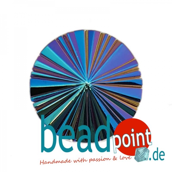 Pyramide Cabochon Schwarz silberiris bermuda 22,5mm