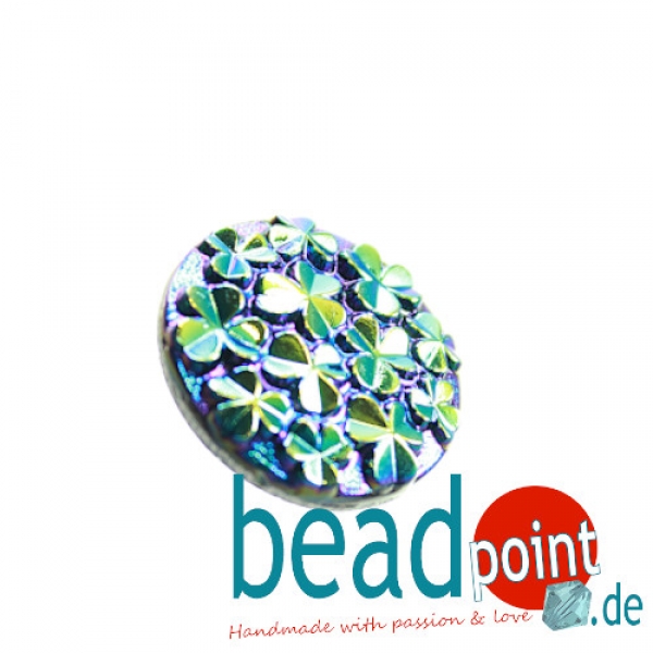 Kleeblätter Cabochon Schwarz AB 22,5mm