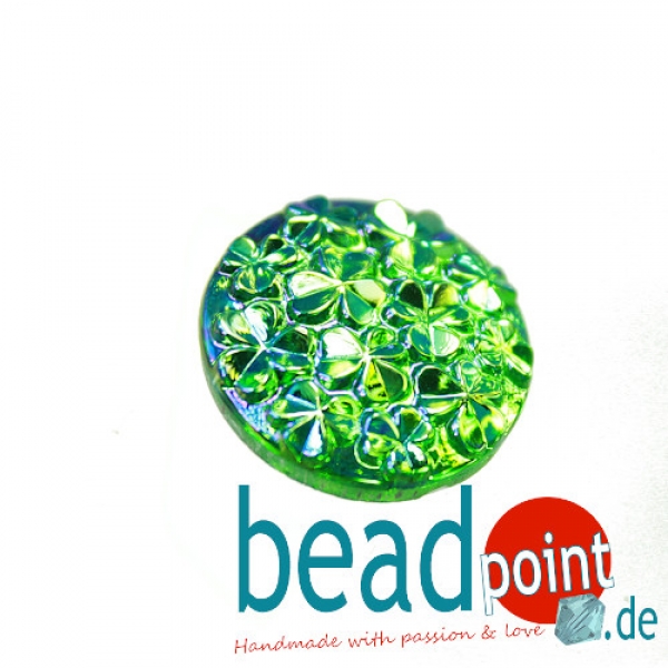 Kleeblätter Cabochon grün AB CAL 22,5mm