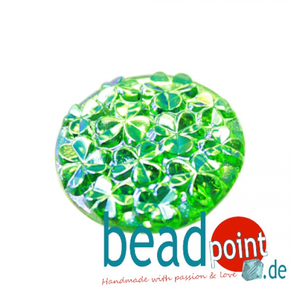 Kleeblätter Cabochon grün AB CAL 27mm