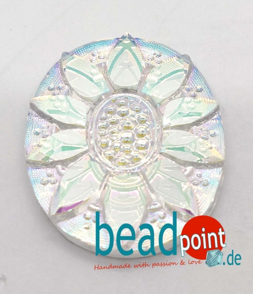 Star Cabochon oval crystal AB CAL 40/30mm